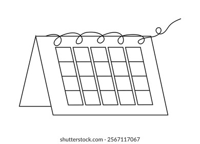 Table calendar single-line art captures the essence of time with a minimalist design, where a single continuous line forms the structure of both the calendar and its function.