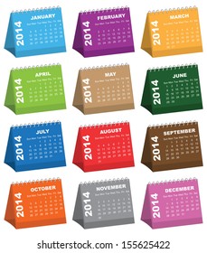 Table Calendars for 2014 in various colors