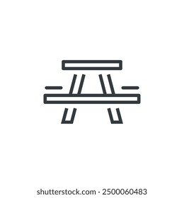 Table camping picnic outdoor icon, vector illustration