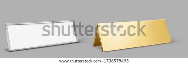 Download Table Card Holder Empty Name Plate Stock Vector Royalty Free 1736578493