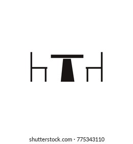 Table and chair black vector