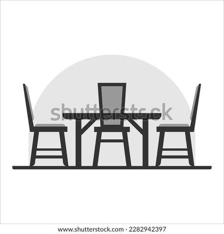Table and chair, blak and white design