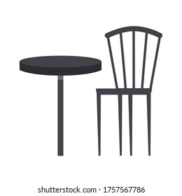 table with chair design, Restaurant bar entertainment and food theme Vector illustration