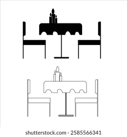 Table and chair Dinner concept 