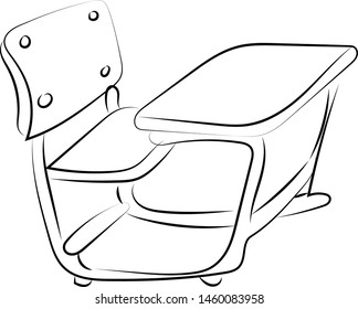 Desenho de mesa e cadeira, ilustração, vetor sobre fundo branco.