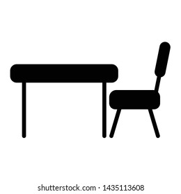 table and chair in favorite icon vector