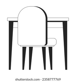 Silla de tabla monocromo objeto vectorial aislado. Mobiliario contemporáneo. Asientos de oficina. Dibujo de arte en blanco y negro editable. Ilustración simple de la mancha para el diseño de gráficos web