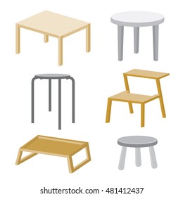 Table Chair Furniture Wood Vector Design