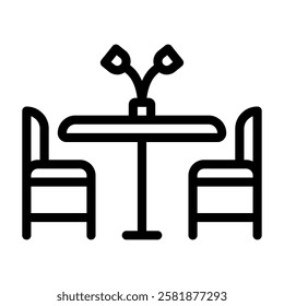 Table and Chair Icon for Cafe Coffee Restaurant