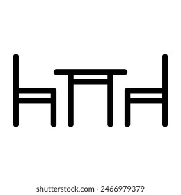 Table and Chair icon. Cafe concept symbol. Editable EPS 10 vector graphic isolated on white background.