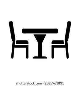 Table and chair icon flat style