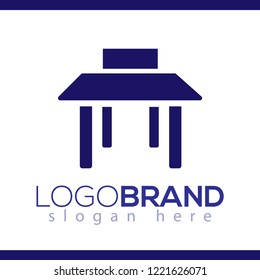 table and chair icon logo element. table logo template