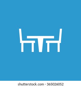 table chair icon, on blue background