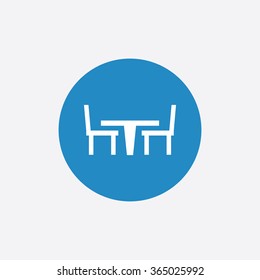 table chair icon, on white background