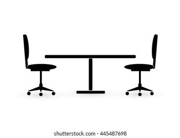 table chair icon, on white background