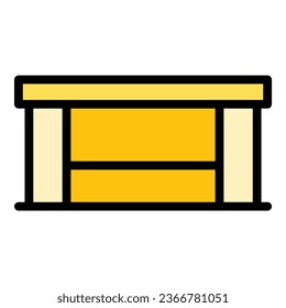 Table chair icon outline vector. Process shop. Furniture work color flat