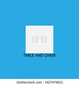 table and chair icon sign signifier vector