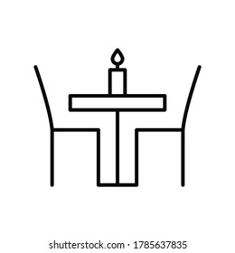 Table, chair icon. Simple line, outline vector elements of public catering icons for ui and ux, website or mobile application