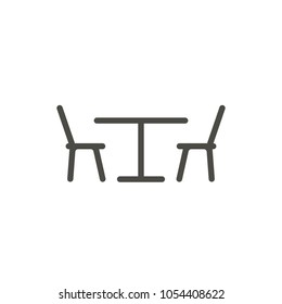 Table chair icon vector. Line restaurant symbol. Trendy flat outline ui sign design. Thin linear graphic pictogram for web site, mobile application. Logo illustration. Eps10.