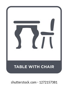 table with chair icon vector on white background, table with chair trendy filled icons from Furniture collection, table with chair simple element illustration