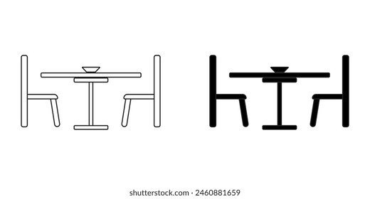 Table and Chair Icons of restaurant collection In Trendy Design Vector ilustration