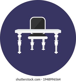 Table chair, illustration, vector on white background.