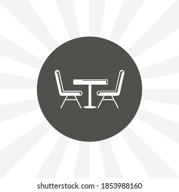 table chair isolated solid vector icon on white background