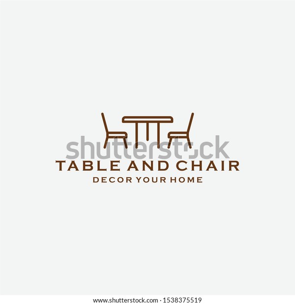 Table Chair Logo Made Line Art Stock Vector (Royalty Free) 1538375519 ...