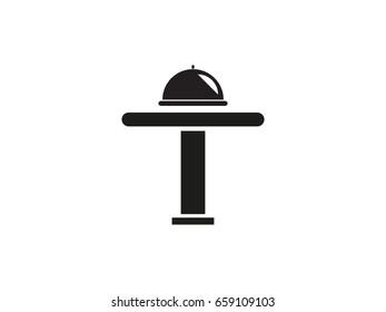 Table, chair, meal, icon, vector illustration of Eps10