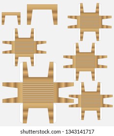 Table and Chair Paper Model Vector and illustration