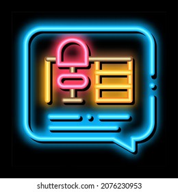cuadro y cuadro de referencia cuadro de referencia de neón vector de signo de luz. Icono brillante y signo de marco de cita de la silla. ilustración de símbolo transparente