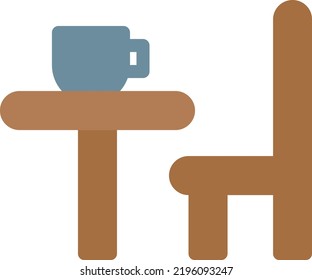 Tischstuhltee, Vektorgrafik auf transparentem Hintergrund.Symbole in Premium-Qualität.SchlagVektorgrafik      Icon für Konzept und Grafikdesign.