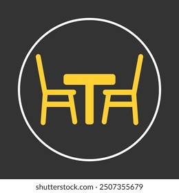 Table with chair trendy icon rational abstract vector illustration colorful artwork beautiful design.eps
