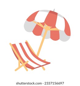 Table Chair with Umbrella Beach vector