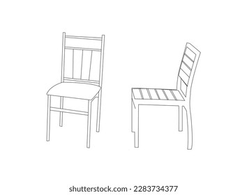 table and chair vector art. dining table chairs furniture clipart. chair and table vector design 
outline.