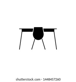 table chair vector black icon
