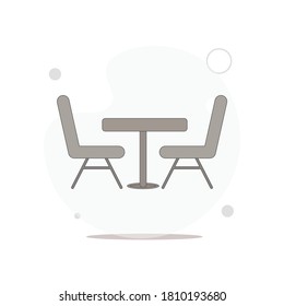 table chair vector flat illustration on white