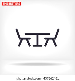table chair vector icon
