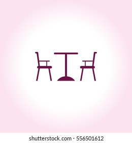 Table Chair  Vector Icon.