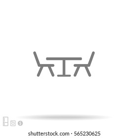 table chair vector icon
