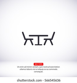 Table Chair Vector Icon