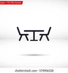 table chair vector icon