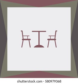 Table Chair  Vector Icon.