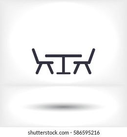 table chair vector icon