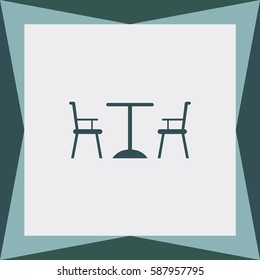 Table Chair  Vector Icon.