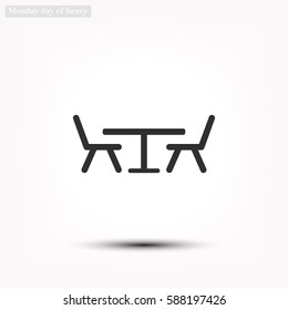 table chair vector icon