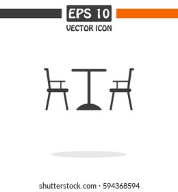 Table Chair  Vector Icon.