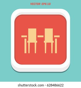 table chair vector icon