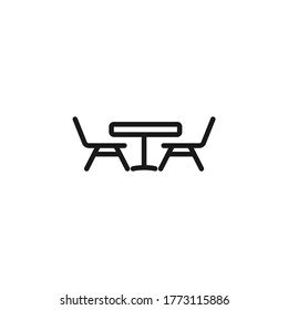 table chair vector icon on white background