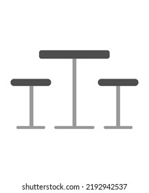 The Table and Chair Vector isolated on a white background